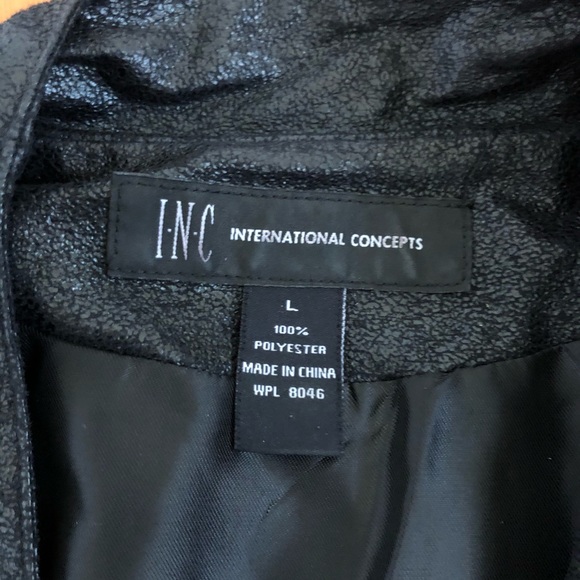 INC Light Faux Leather Jacket Cutout Sz L - Picture 7 of 7